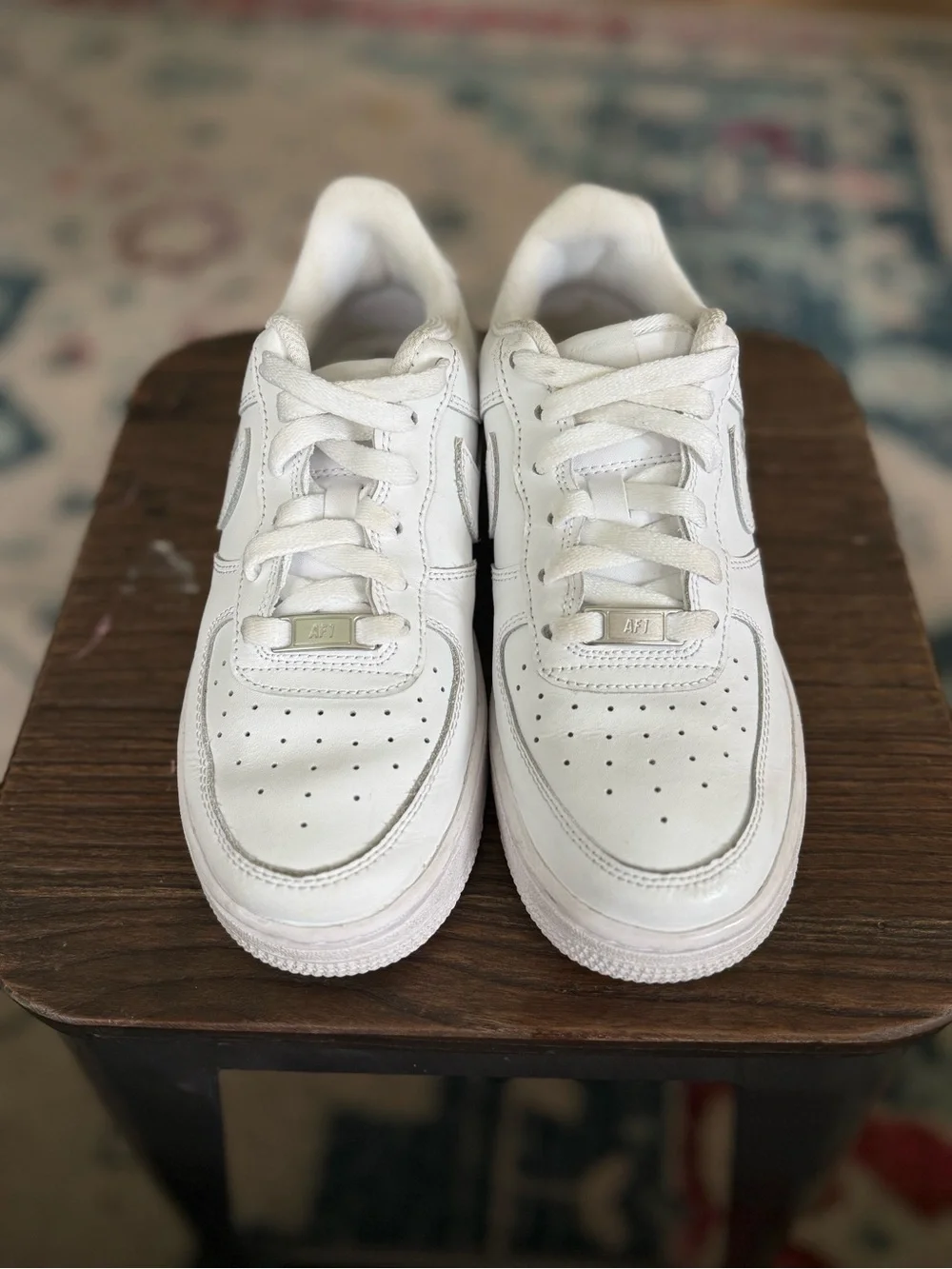 Nike Air Force 1 Low Triple White Sneakers Kids Youth Size 5Y